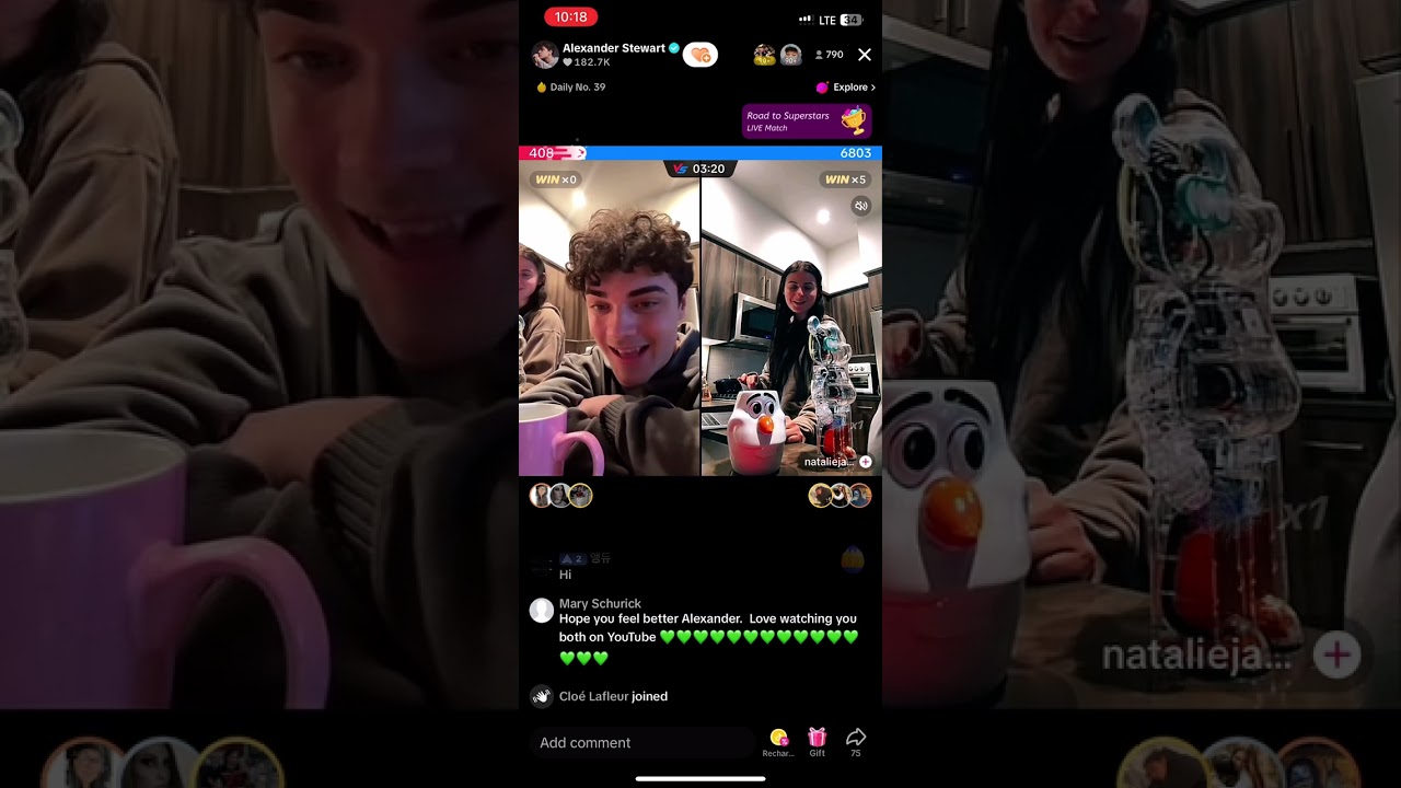 Alexander Stewart and Natalie Jane Live on TikTok SiNGiNG BAttLE Who Will Win?? April 7th, 2024