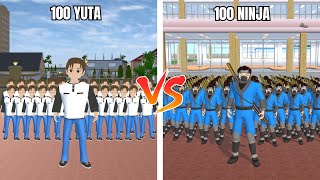 EXPERIMEN 100 PASUKAN YUTA VS 100 PASUKAN NINJA!! - SAKURA SCHOOL