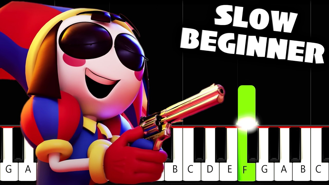 Daisy Bell Song (The Amazing Digital Circus) - SLOW BEGINNER Piano Tutorial