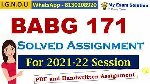 BABG 171 Solved Assignment 2021-22 | Understanding BR. Ambedkar | IGNOU Solved Assignment 2020-21