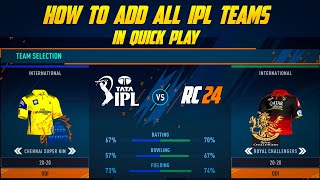 How to Play IPL 2024 in Quick Play Full Process || Real Cricket™ 24  Real Jersey and Faces Update screenshot 3