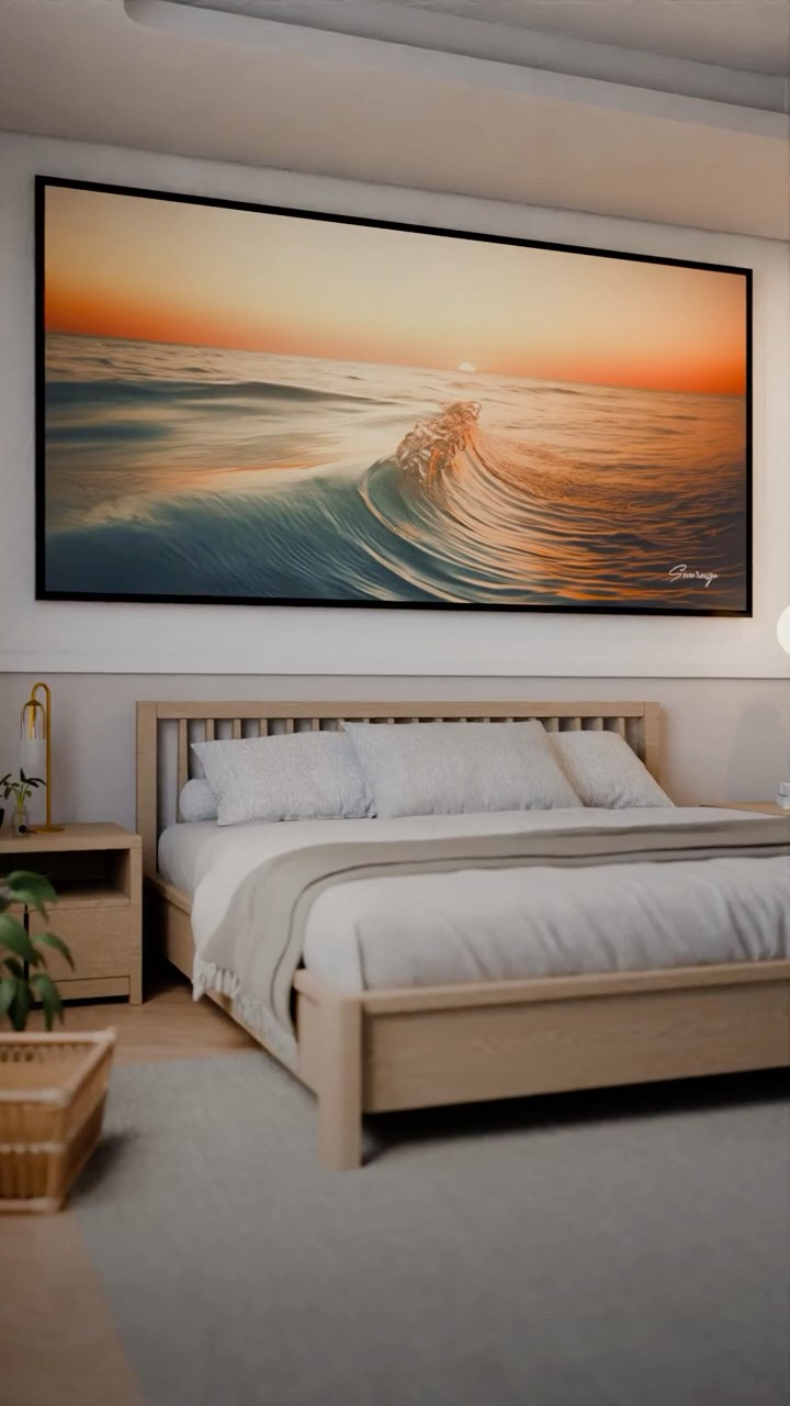 Vídeo de Quadro Pôr do Sol e Mar