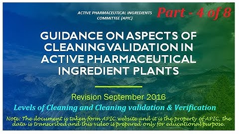 Basics of Cleaning Validation!  Part 4 of 8