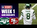 Jets vs 49ers week 1  madden 24 simulation highlights updated rosters