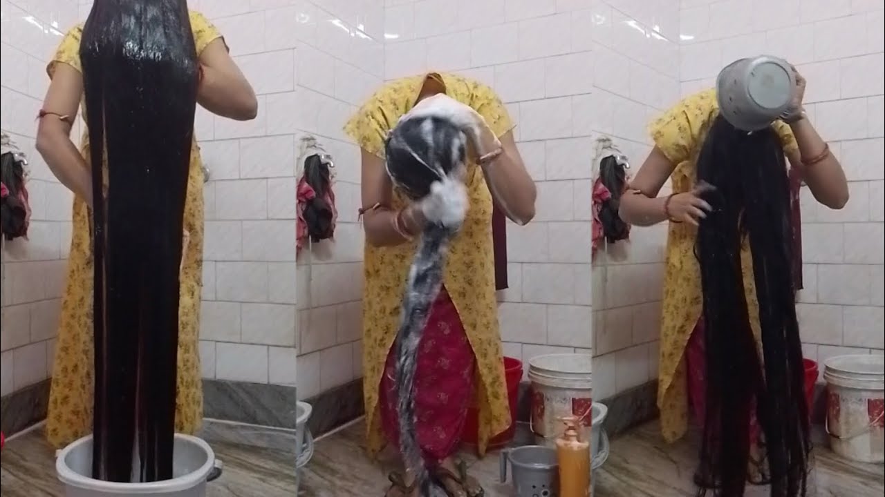 How I wash my long hair🧴