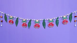 Beautiful Kalash Pearl Toran Making Idea At Home Diwali Door Hanging Toran New Toran Design