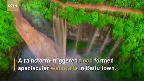 Spectacular waterfalls form from flooding in Chongqing ....for more vedeos subscribe my channal. .