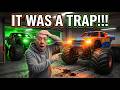 Spider Man Takes on Monster Jam Truck in Insane Stunt Showdown!