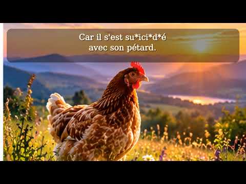 Illustration du poème Le poulet à travers la porte