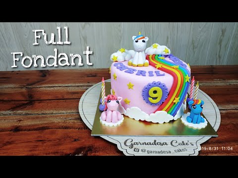 Little Pony Kue Ulang Tahun || cara menghias cake little pony. 