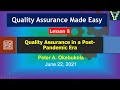 Quality Assurance Of Higher Education In A Post Pandemic Era By Peter A Okebukola