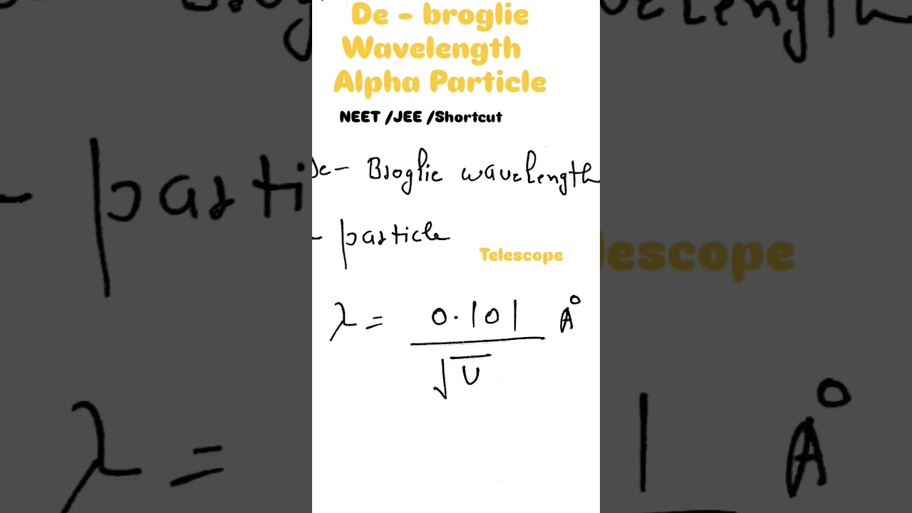 De Broglie Wavelength  of Alpha Particle.. 