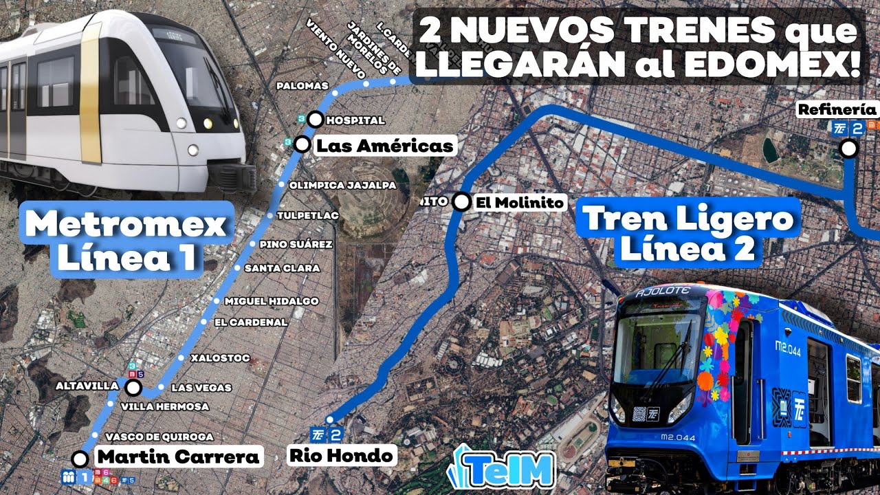 Los 2 TRENES NUEVOS qué llegarán al EDOMEX! (Metromex y Tren Ligero Línea 2)