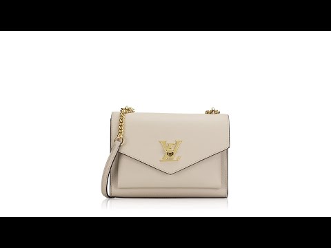 LOUIS VUITTON Soft Calfskin Mylockme Chain Bag BB Greige 1220936