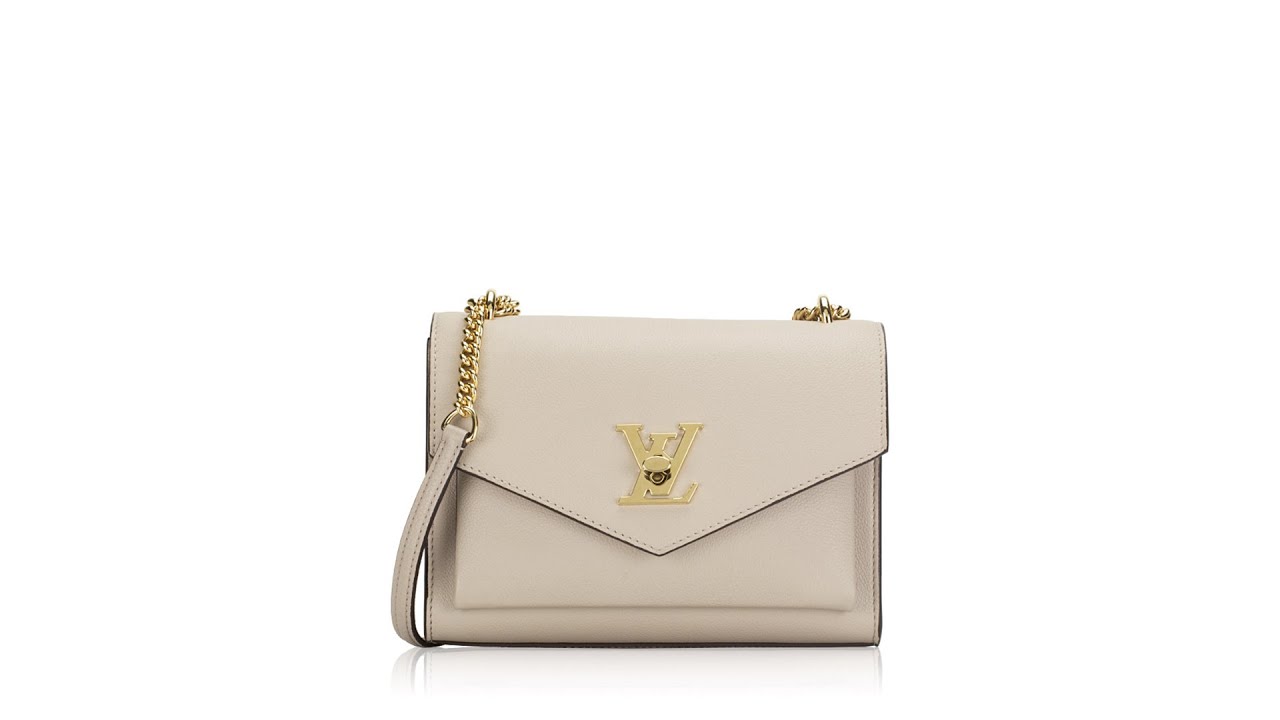 Louis Vuitton Soft Calfskin Mini MyLockme Chain Pochette Greige