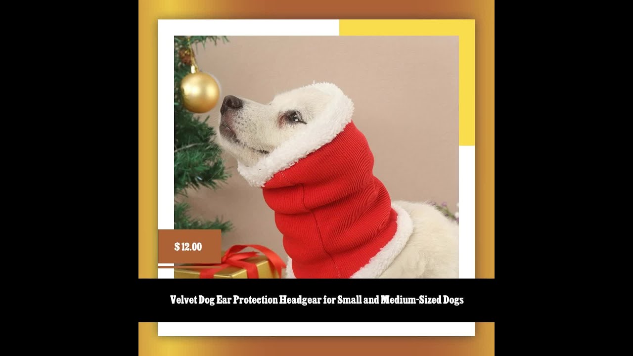 Velvet Dog Ear Protection Headgear for Small and Medium-Sized Dogs