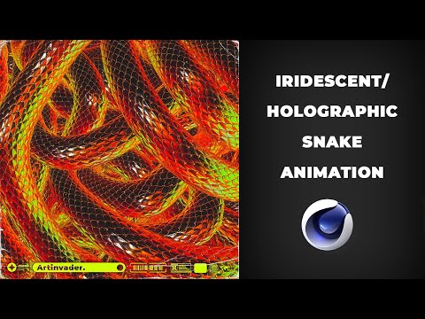 IRIDESCENT/ HOLOGRAPHIC SNAKE ANIMATION. CINEMA 4D TUTORIAL FOR BEGINNER