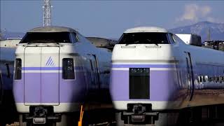最後の団体列車を走ったE351系S3編成S23編成、他のE351系と一緒に廃車留置線に、長野総合車両センター。