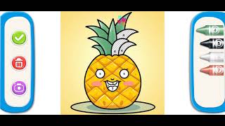 🍍 Pineapple Color by Numbers Game - Coloring by Numbers for Kids Walkthrough screenshot 5