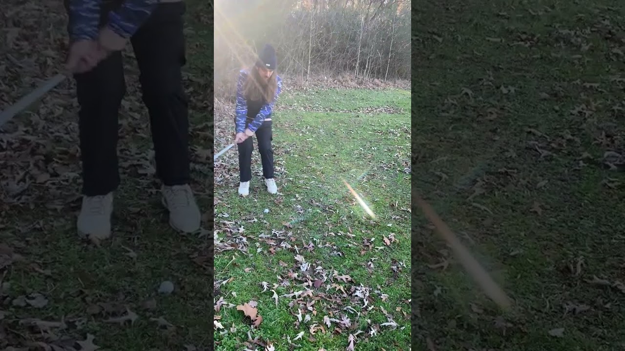 Чуть не забил мяч в лунку на этом сложном ударе с подбросом мяча 