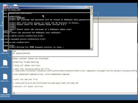 2.OTM with OBIEE: Stopping OBIEE Services -IFRAME troubleshoot
