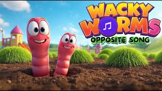 Learn Opposites with Wacky Worms! Up Down Fast Slow Happy Sad Song 🪱Fun Wiggle Song for Preschoolers