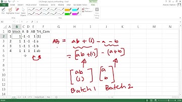Blocking and Confounding Explained in 2K Factorial Design of Experiments DOE Using MS Excel