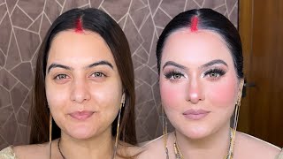 HD Reception makeup | Full Tutorial | Real Bride by @Manveenmakeovers | Dehradun Bride 😍