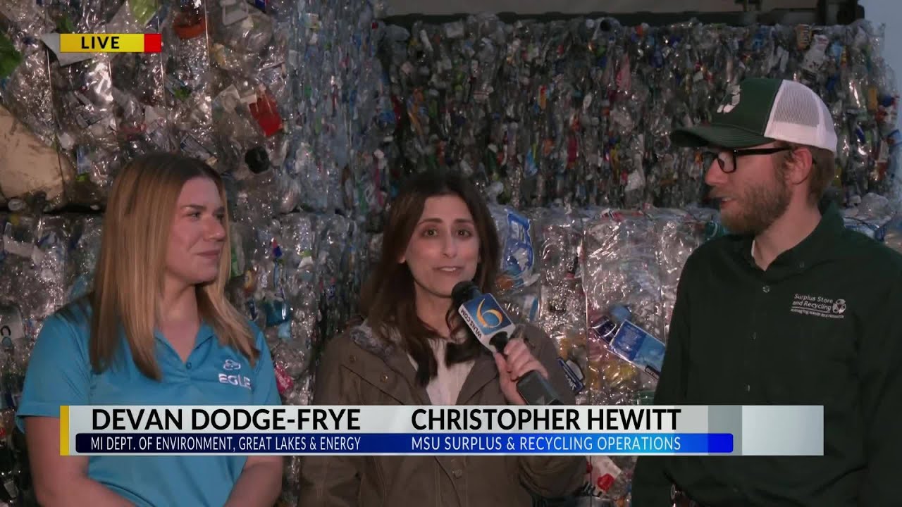 MSU Recycling Center Behind the Scenes Tour with State of Michigan Recycling Goals Pt 4 of 4