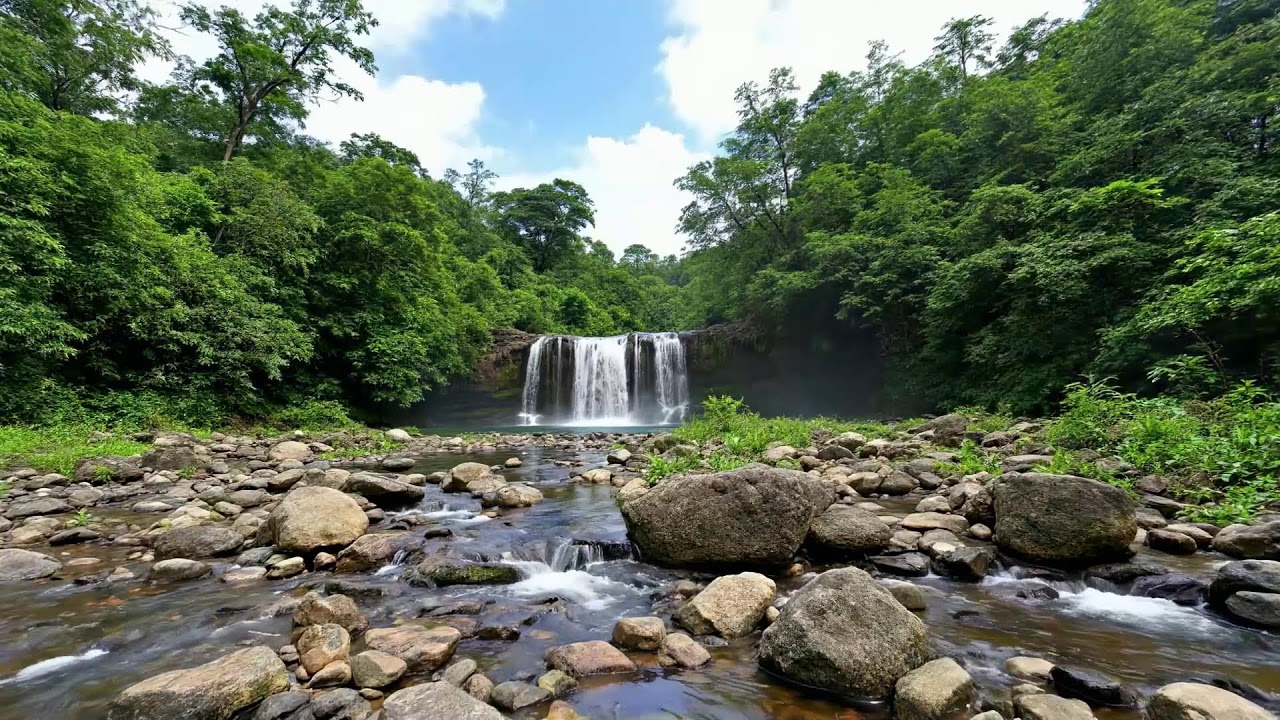 12 Hours Relaxing Waterfall & Flowing Water Sounds 🌊 Stress Relief, Sleep, Meditation & Focus