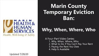 Marin Count Eviction Ban: Why, When, Where, Who?