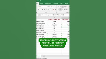 FIND() VS SEARCH() FORMULAE| How to use Find And Search Formula | Excel Shorts