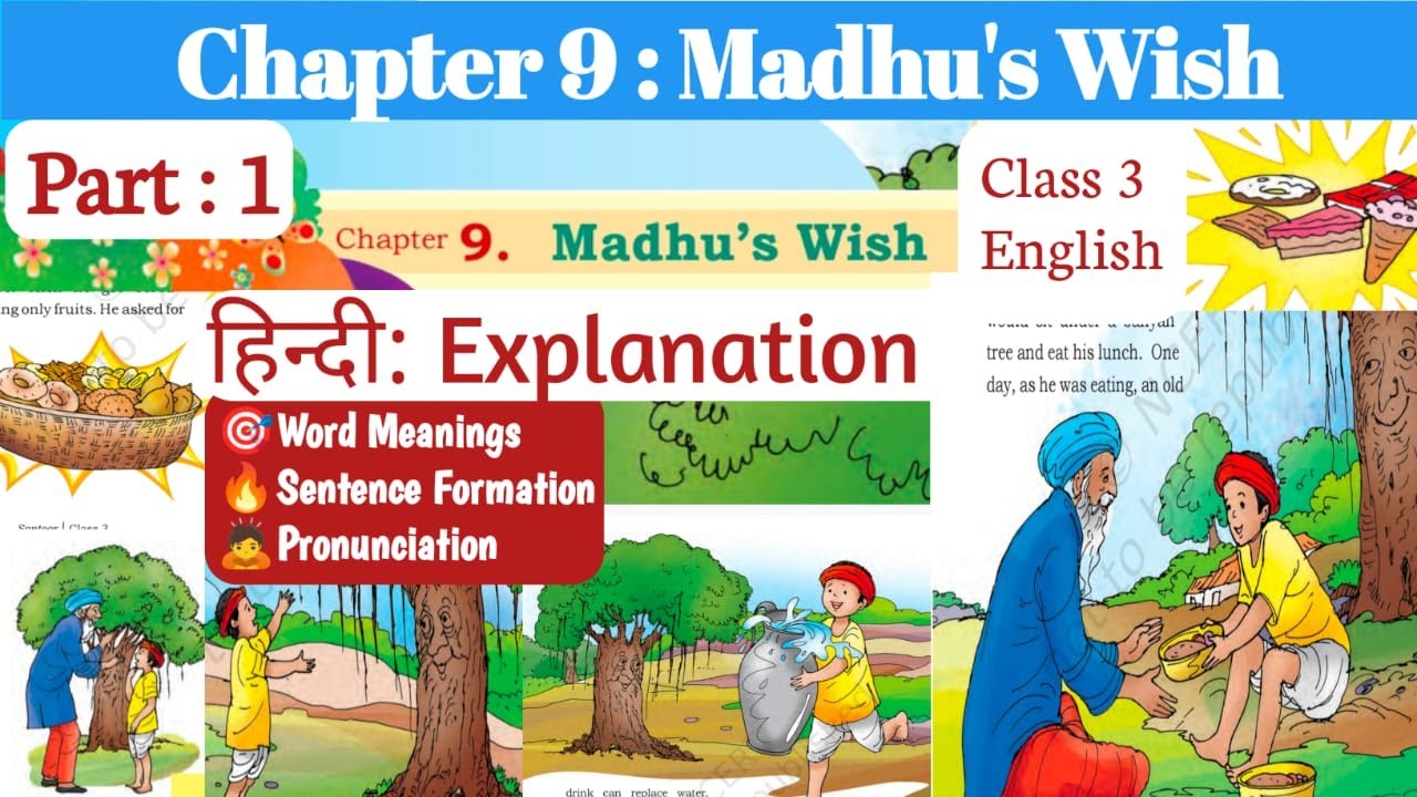 Class 3 English | Chapter 9 Madhu’s Wish | Part 1|Hindi Explanation I Word Meanings I NCERT Santoor