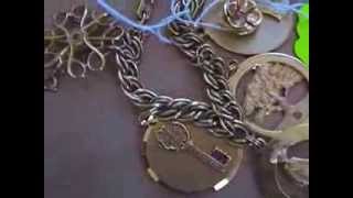 Vintage Gold Filled Avon Charm Bracelet Gold Sterling Economy Garage Sale Finds #42