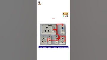 1 MCB 1 Power Socket 2 Switch 2 Socket Wiring Diagram #electrical #viralshorts