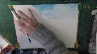 Watercolour tutorial  - Summer shadows, cottages and flowers