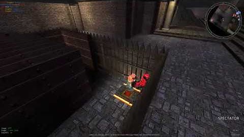 Cube2: Sauerbraten: Funny jumppad bug on Rigatoni Rugby