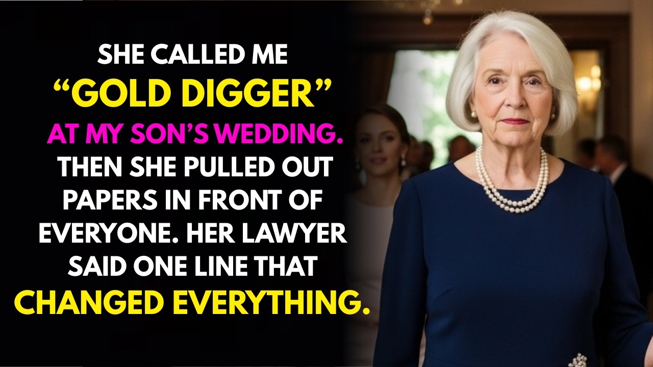 At My Son’s Wedding, My Daughter-in-Law Called Me a “Gold Digger”—Then Her Lawyer Spoke Up