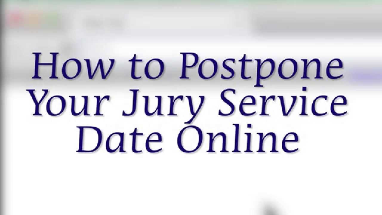 Chapter 4 How To Postpone Jury Date Online YouTube