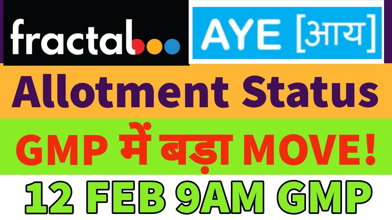 Fractal analytics ipo gmp today🤑fractal analytics ipo allotment status🔥aye finance ipo gmp today🔜GMP