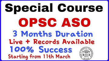 Special 3 months Course OPSC ASO || OPSC Unacademy || Banking with Rajat