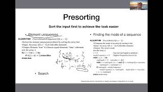 012. Transform and Conquer - I (Presorting, AVL trees, 2-3 trees)