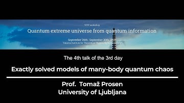 Exactly solved models of many-body quantum chaos by Tomaž Prosen