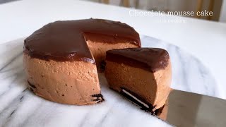 [材料3つ・オーブンなし] 濃厚とろける！チョコレートムースケーキ作り方 No oven Chocolate mousse cake 초콜릿 무스 케이크