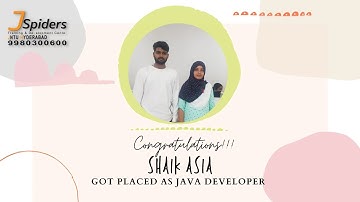 CONGRATULATIONS SHAIK ASIA PLACED AS JAVA DEVELOPER