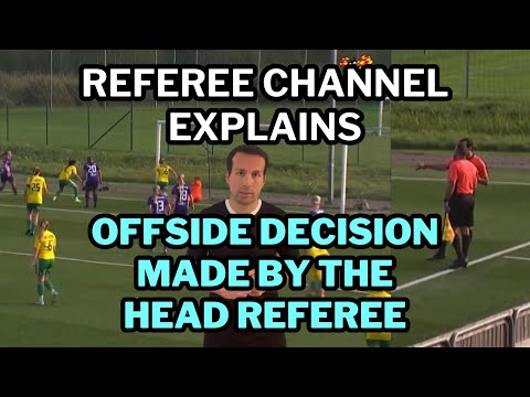 Offside - Interfering with an opponent. Rare decision by head referee - Referee Channel Explains thumbnail