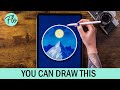 You Can Draw This LANDSCAPE with a MOON in PROCREATE