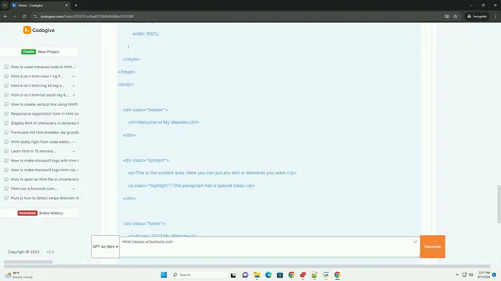 Html classes w3schools com