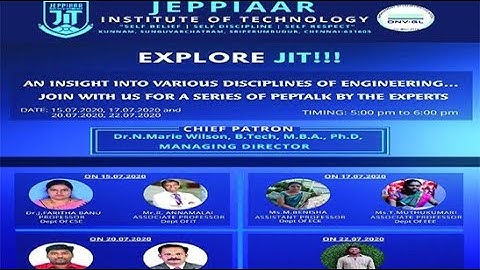 EXPLORE JIT AN INSIGHT INTO VARIOUS DISCIPLINES