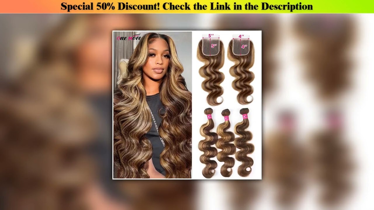 Editor’s Choice 5x5 Closure With Bundles Honey Blonde Body Wave Bundles With Closure Ombre Colored•